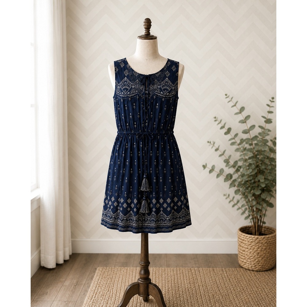 Lucky Brand Boho Sleeveless Dress w/Beaded Details